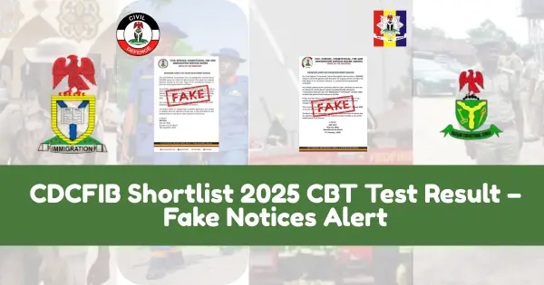 CDCFIB Shortlist 2025 CBT Test Result – Fake Notices Alert